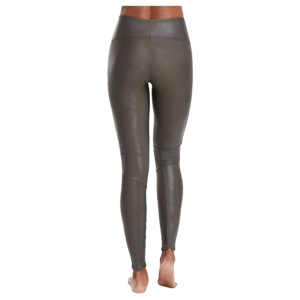 NWOT Gunmetal spanx slimming leather leggings